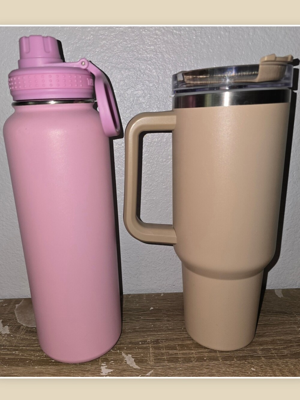 LOT of Stanley Tumbler Driftwood Tan & Takeya Bottle Pink 40 oz Stainless Steel - Picture 3 of 11